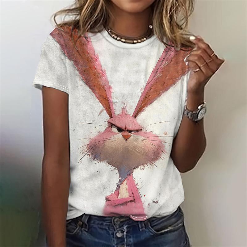 3D Printed Cartoon Animal T-Shirt For Women Funny Pattern T Shirts Summer Casual Loose Tees Street Short Sleeves O-Neck Tops
