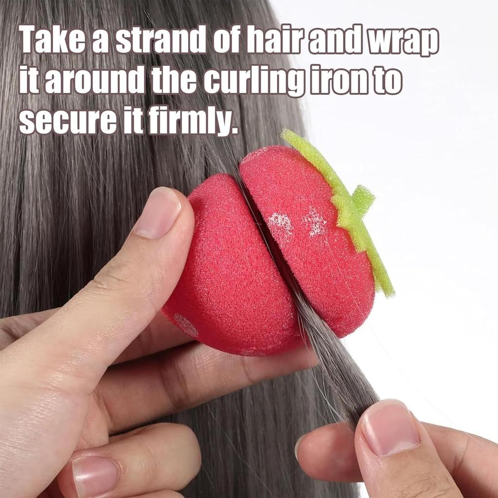 12 шт. DIY Клубничные бигуди из пеноматериала без нагрева, ролики для волос без нагрева, набор для сна, мягкий губчатый материал, инструменты для укладки волос для ленивых девушек