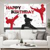 Karate Birthday Party Banner Backdrop Karate Martial Arts Sports Theme Background Decor for Martial Artist Boys Birthday