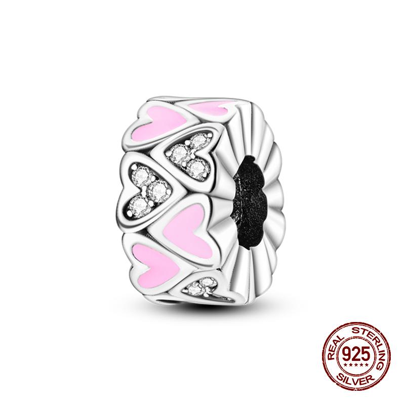 Fashion 100% 925 Sterling Silver Colorful Zircon Stars Moon Separator Charms Bead Fit Original Bracelet Fine DIY Jewelry