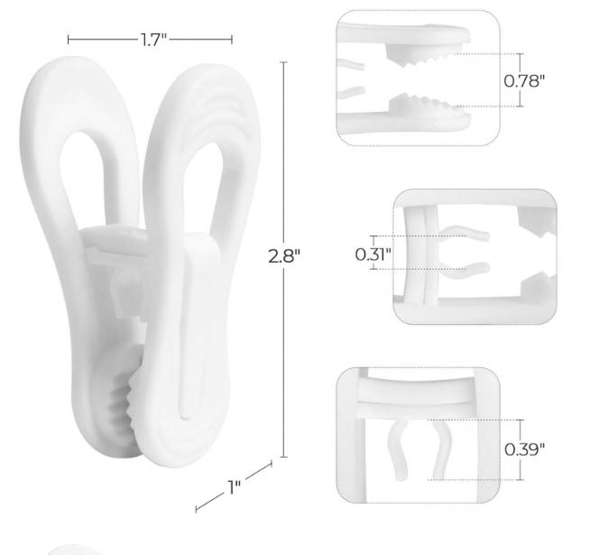 24-Piece Multi-Functional Clothes Clips Finger-Style Children's Clothes Clips Clip-On Plastic Hangers Pants Hanger Clips