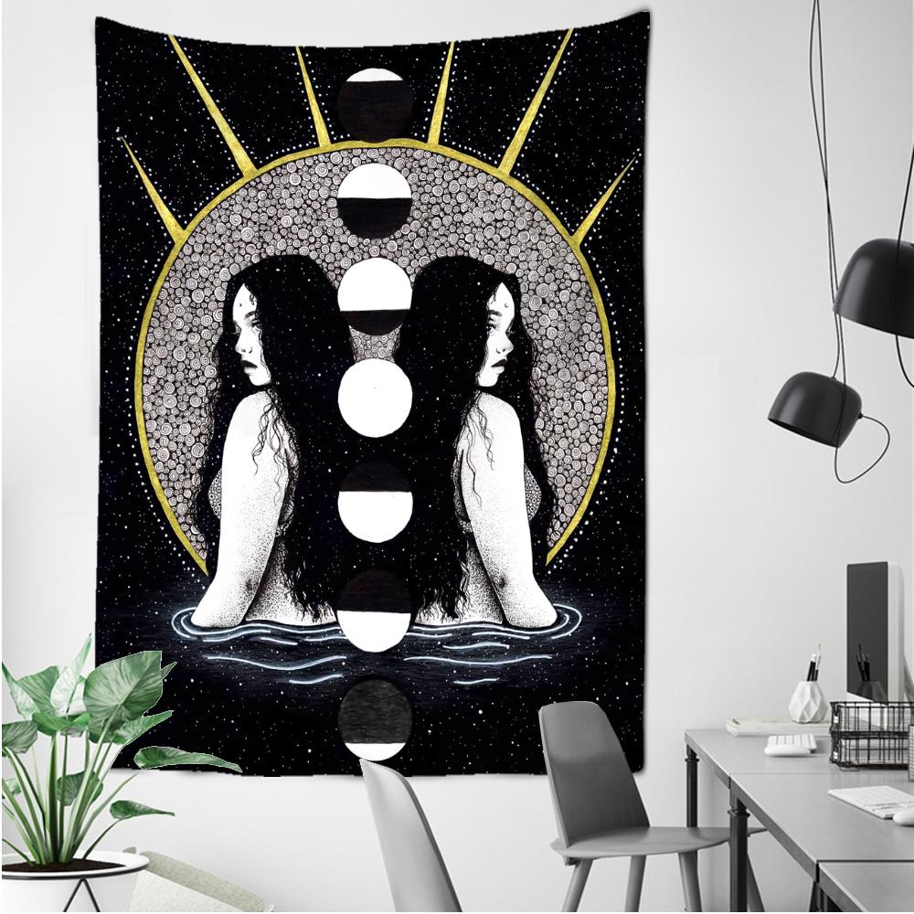 Психоделический гобелен с грибом смерти, настенный красочный абстрактный богемный хиппи, колдовство, общежитие, домашний декор