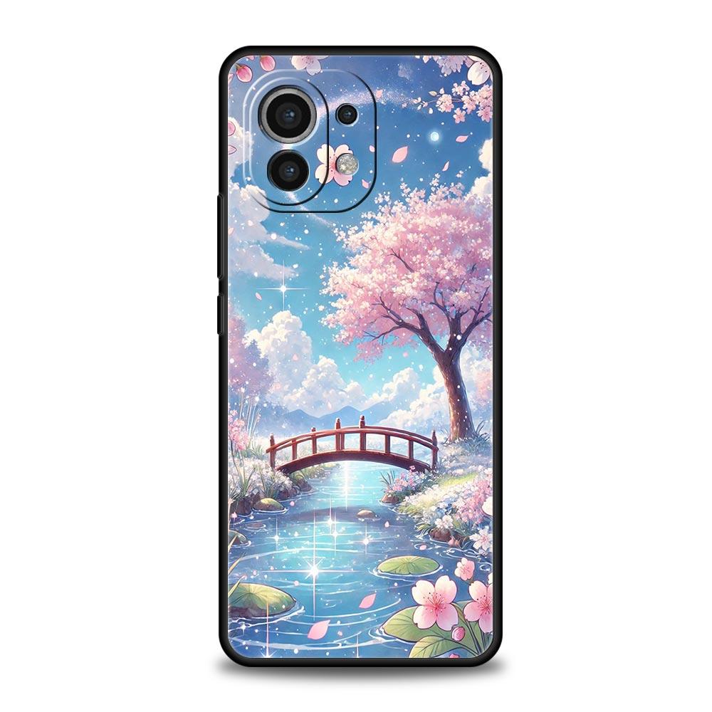 Корейский чехол-накладка с цветами для Xiaomi Mi 17 Pro Max 15 14 13 12 11 Ultra 15T 14T 13T 12T 11T Pro Lite Мягкий ТПУ корпус Fundas