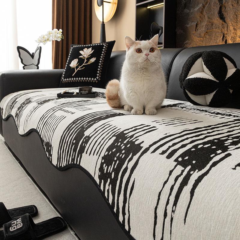 New Special-Shaped Sofa Cushion, Advanced Sense Cover Cloth Towel, One-Piece Straight Row Seat Cushion, Non-Slip Thickened Cover