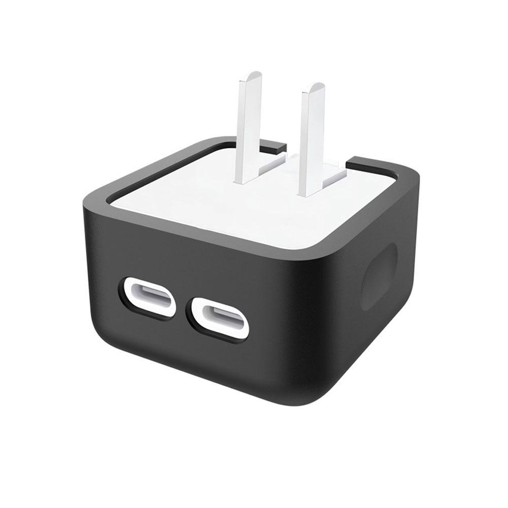 Для Apple 35 Вт Двухпортовый USB-C Маленький Адаптер Питания Силиконовый Чехол Зарядная Головка Защитный Чехол Для IPhone Для MacBook