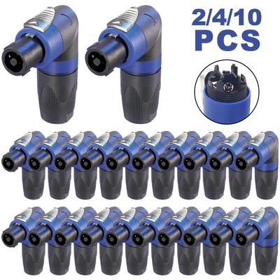 2/4/8 шт. 4-контактный L-образный разъем XLR 90-градусный разъем Ом-коннектор для аудиодинамика Speakon Led Powercon Адаптер Усилитель