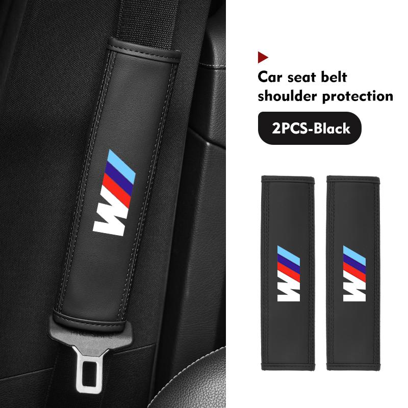 MLKH2 For BMW Leather Car Seat Belt Shoulder Cover Protection Accessories E30 E34 E36 E39 E46 E52 E53 E60 E61 E62 E70 E71 E83