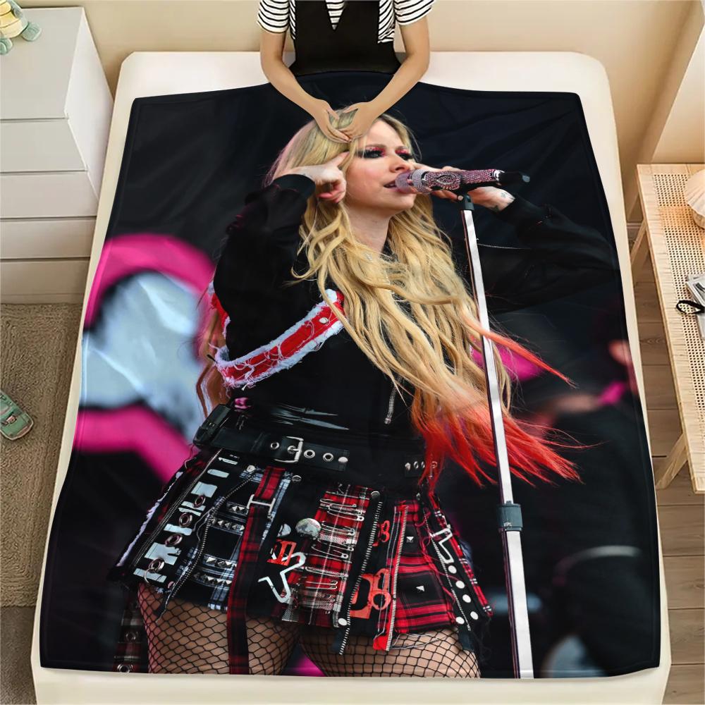 Avril Lavigne pattern Flannel Blanket, High quality Comfortable for All Seasons, Home Decor, Warmth and Comfort, Perfect for Gifts.