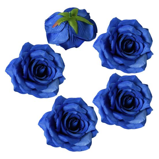 5 Pcs Artificial Rose Flower Heads Realistic Fake Silk Rose Head for Home DIY Flower Wall Wedding Party Birthday Baby Shower Decor