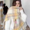 Plaid Scarf Women's Autumn and Winter High-end Sense Niche Contrasting Colors Men's and Women's Shawls Versatile Thickened Warm Scarf