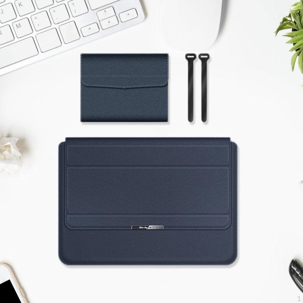 Laptop Sleeve Case Computer Bag Carrying PU Leather Stylish for 13/14inch with Invisible Stand
