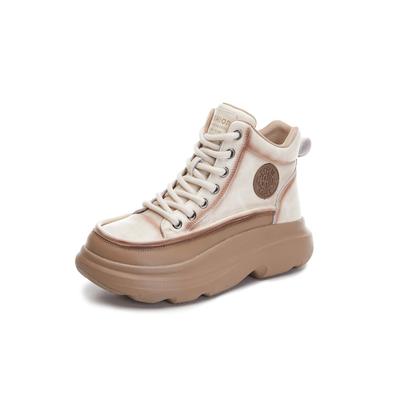 Маленький размер 34 Большой размер 41 Кожаные осенние высокие одинарные туфли 2025 Новые туфли на платформе белые Повседневная женская обувь