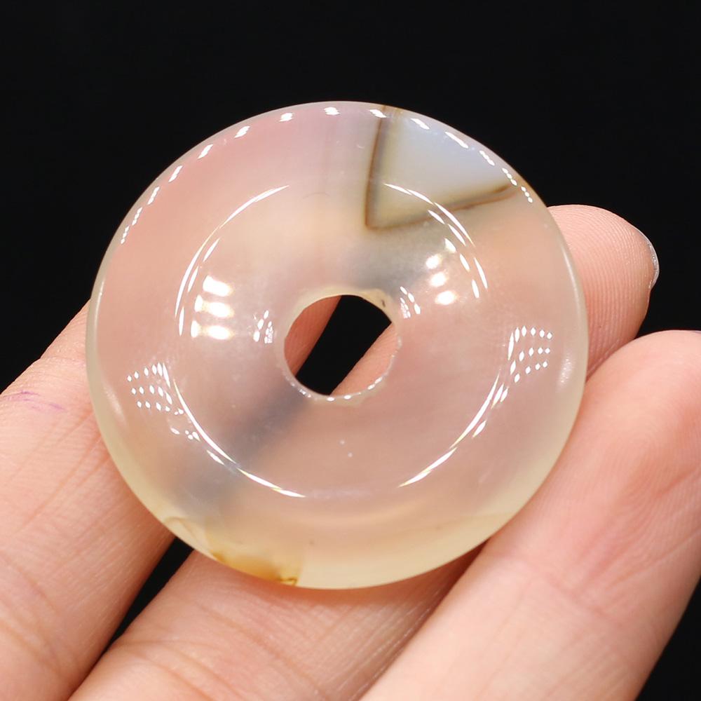 35x35 мм натуральный камень бусины с большими отверстиями круглый кристалл розовый кварц агат лазурит опал белая бирюза свободные бусины для изготовления ювелирных изделий DIY аксессуары