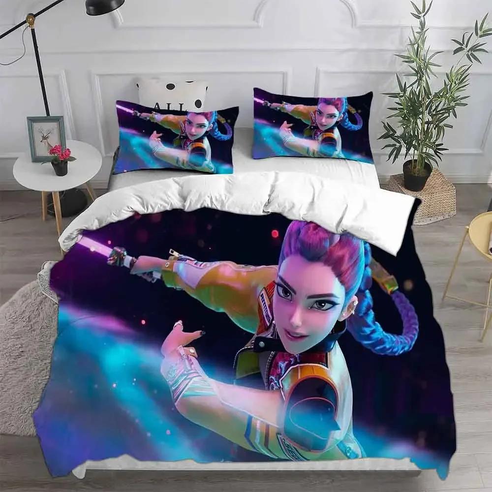 KPop D-Demon Hunters EU Single Halloween Costume Bedding Set - 2-3 Piece Comforter Quilt Duvet Cover Pillow Case Sets