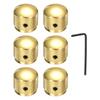 Uxcell Набор из 6 металлических гитарных дюймовых универсальных ручек управления звуком, ручек скорости для бас-гитары, золотые ручки, 1/4 ручки громкости, тембра, ручки, ручки, гитара/бас