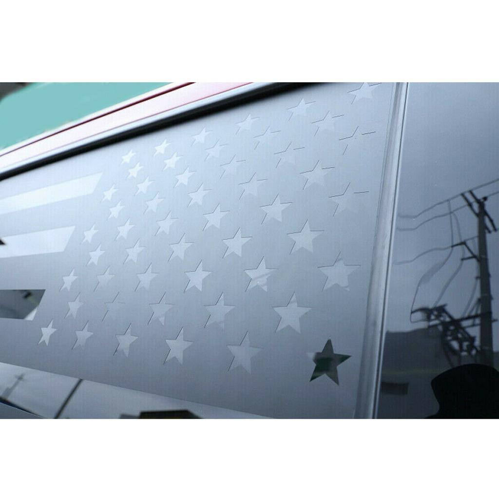 2x Black Rear Side Window Trim Stickers USA Flag Decal For 15-22 Ford F-150 F150