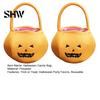 Halloween Candy Bags Pumpkin for Kids, Reusable Trick or Treat Decorative Goodie Bucket, Cute Handbag with Handle Party Favors Holiday Carriers
