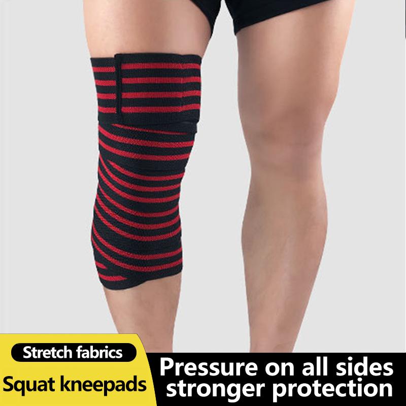 1шт фитнес-ремни под давлением тренажерный зал поднятие тяжестей приседания тренировки эластичные бинты ноги колено компрессионные бинты