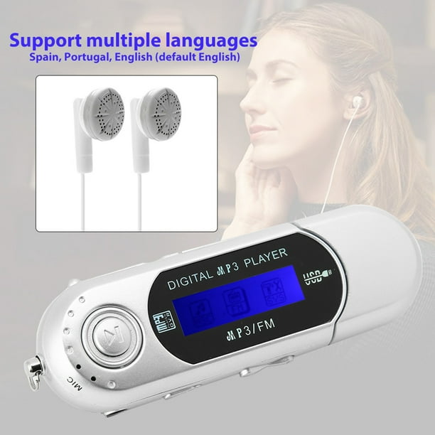 USB MP3 цифровой музыкальный плеер портативное беспроводное устройство версия с разъемом + кабель для наушников серебристый.
