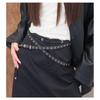 Slim Red Y2K Punk Belt Women No-Drill Installation PU Leather Dual-Layer Waistband Trendy Casual Accessory