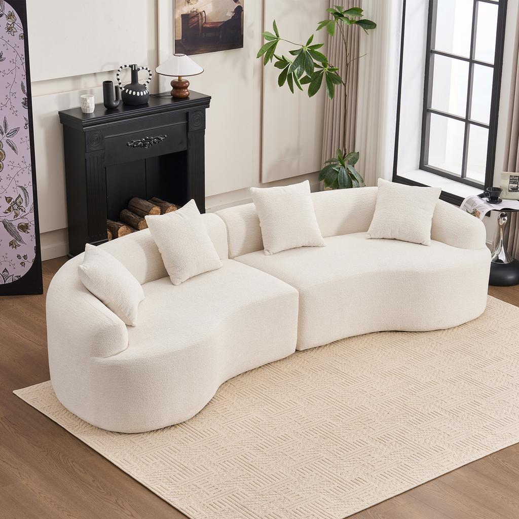 Modular Curved Sofa, Compressed Sofa, Chenille Modern in a Box, 4-Seater, comfortable & stylish for living room & apartment, Requires installation.