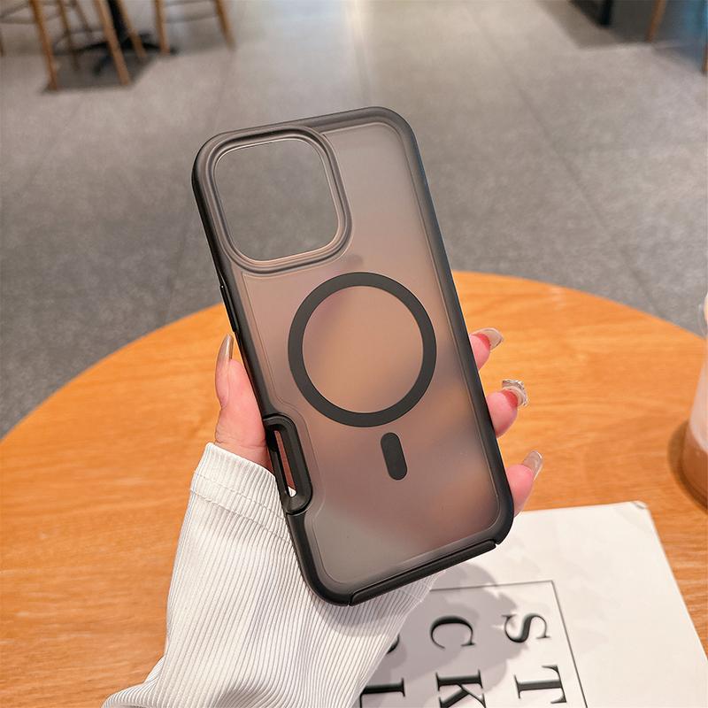 Модный Бронированный Магнитный Зарядный Защитный Чехол Для IPhone 17 Pro Max Air 16 15 14 Plus 13 12 Матовый Прозрачный Противоударный Чехол Для Телефона