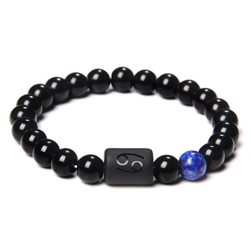 Браслет из натурального камня с бусинами 12 созвездий, парный браслет для женщин и мужчин, высококачественный эластичный браслет из веревки, ювелирные изделия, подарки