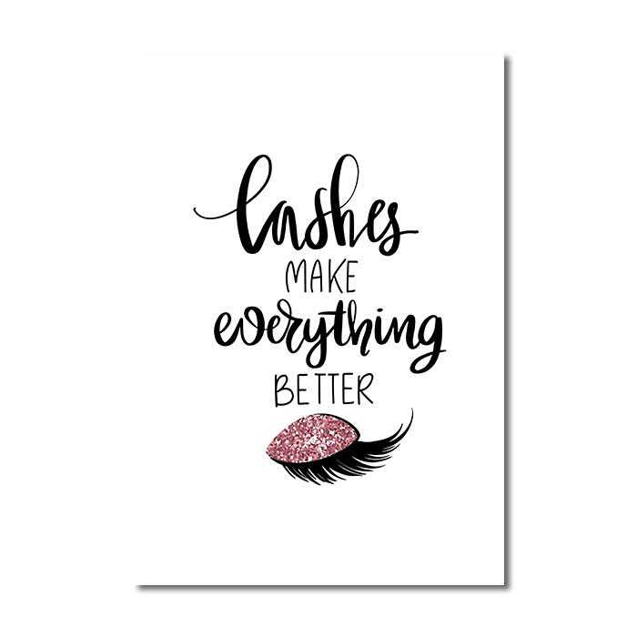 Fashion Poster Flowers Women Perfume Wall Art Canvas Painting Nordic Print Lashes Lips Books Picture Modern Salon Beauty Decor