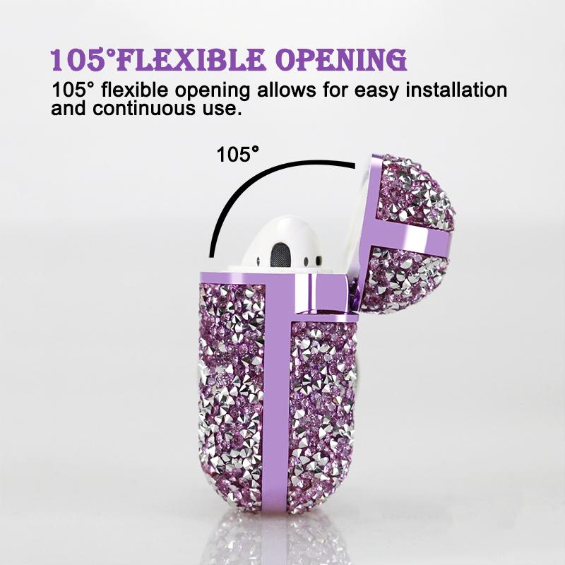 Case for AirPods Pro3 AirPods 4 3 2 1 Pro 2 Bling Glitter Diamond Sparkly Protective Cover With Ring for Women Girls
