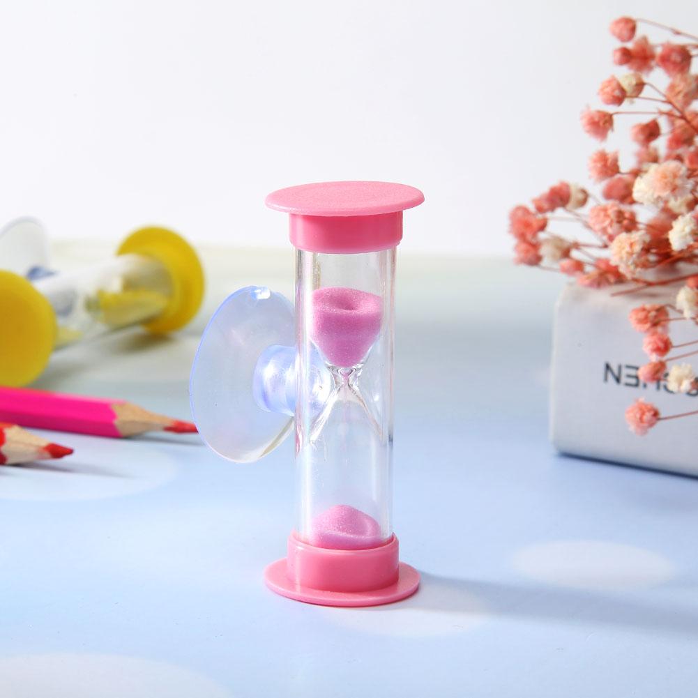 2/3 Minute Creative Hourglass Sandglass Sand Clock With Suction Cup Colorful Hourglasses Plastic for Tooth Brushing Timer Child