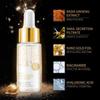 24K Gold Snail Serum Увлажняющая укрепляющая кожа Осветляющая тонкие линии Антивозрастная питательная сыворотка для лица