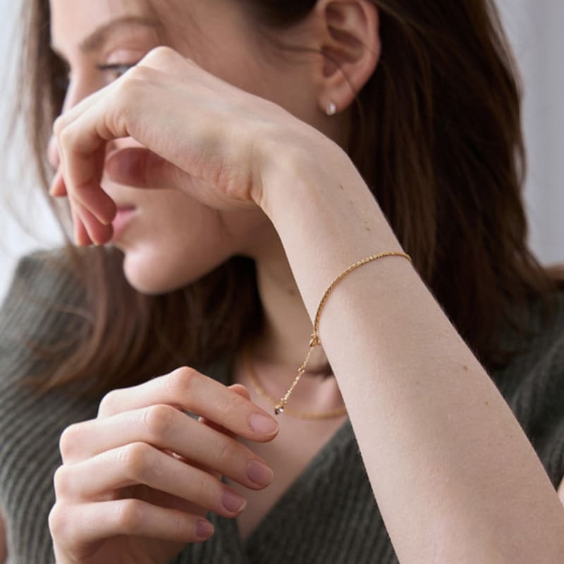 PAIGEFLYNN JEWELRY [925 Silver] Knit Chain Bracelet