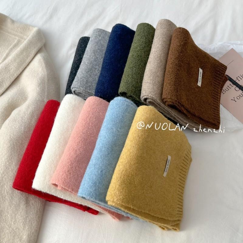 Soft Wool Blend Knit Scarf Women Winter Warm Lightweight Minimalist Style Long Wrap Shawl In Multiple Colors
