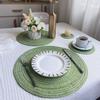 Круглый коврик для столовых приборов, современный однотонный Нескользящий стол, теплоизоляция, обеденный термостойкий защитный декоративный коврик