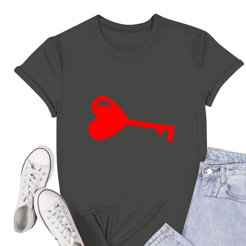 Мужская повседневная футболка с круглым вырезом и коротким рукавом с принтом ко Дню святого Валентина