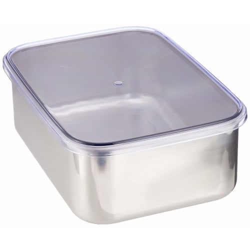 Kotobuki Metal Industries 18-8 Deep Kitchen Tray with AS Lid, Large (315 X 220 Mm)