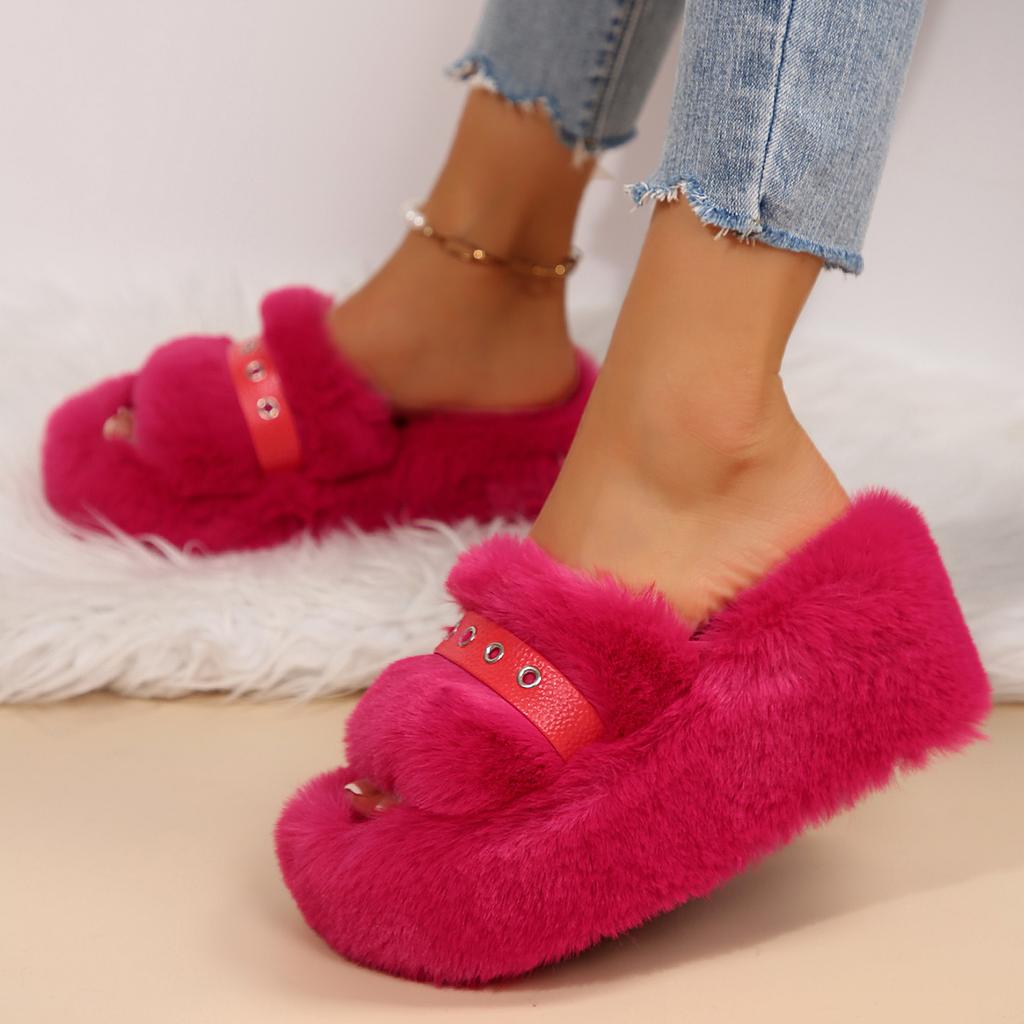 Autumn Winter Women Slip On Slippers New Casual Anti-slip Home Slippers Women Comfortable Platform Designer Shoes Slides Women