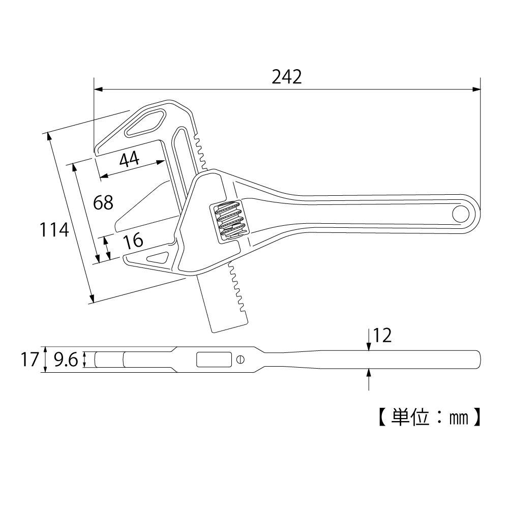 TOP Industrial Trap Adjustable Wrench for and Bathroom Made In Sealed Wrench, 16-68mm Opening, Zero-Wobble Worm, Faucets, Plumbing, Installation,