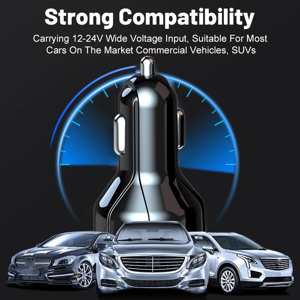 Автомобильное зарядное устройство для телефона новой модели 2025 года с быстрой зарядкой QC3.0, многофункциональный автомобильный адаптер 1 к 5, автомобильный зарядный концентратор на 5 портов с