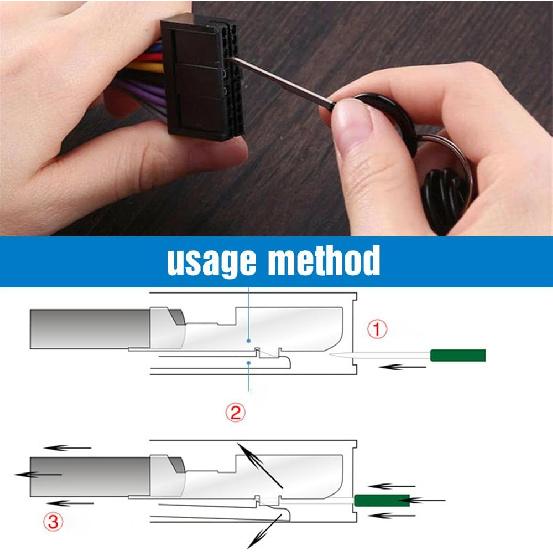 Комплект для выталкивания клемм, 2024 Обновленный автомобильный инструмент для клемм Инструмент для снятия штифтов электрических клемм Проводной штифт, Набор инструментов для снятия клемм