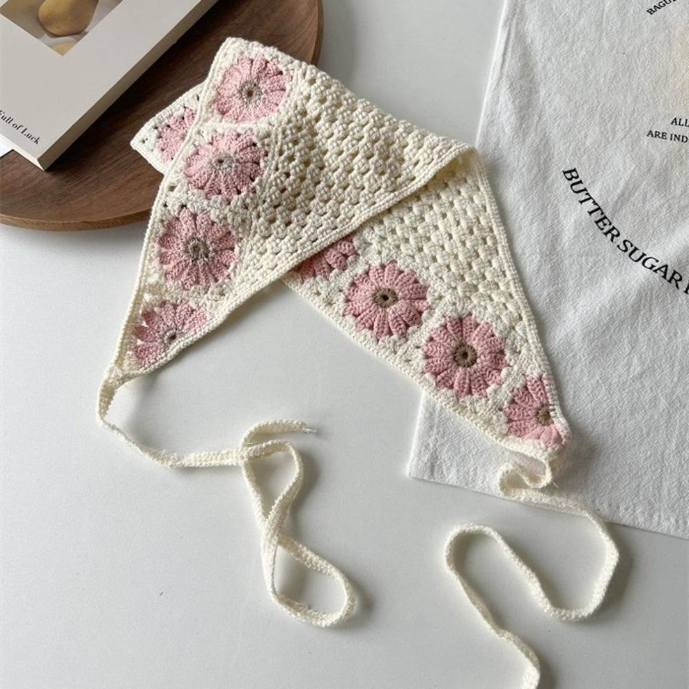 Little Daisy Headscarf Hat Multicolor Triangular Turban Scarf for Spring Summer Outdoor