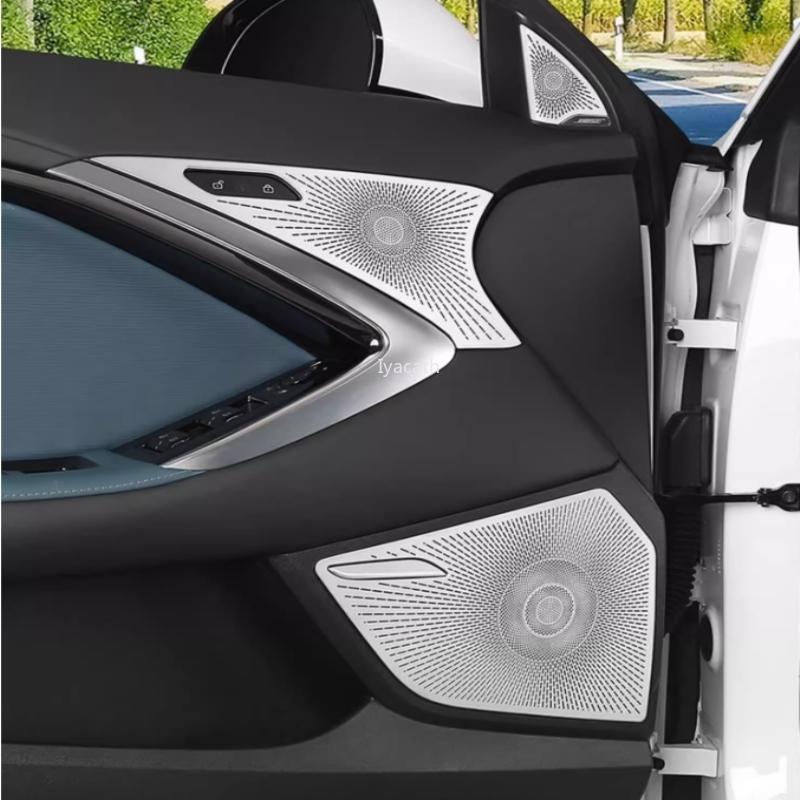 For MG 7 MG7 2024 Car Speaker Cover Stainless steel 4 Door Loudspeaker Sound Pad Trim interior Horn Accessories