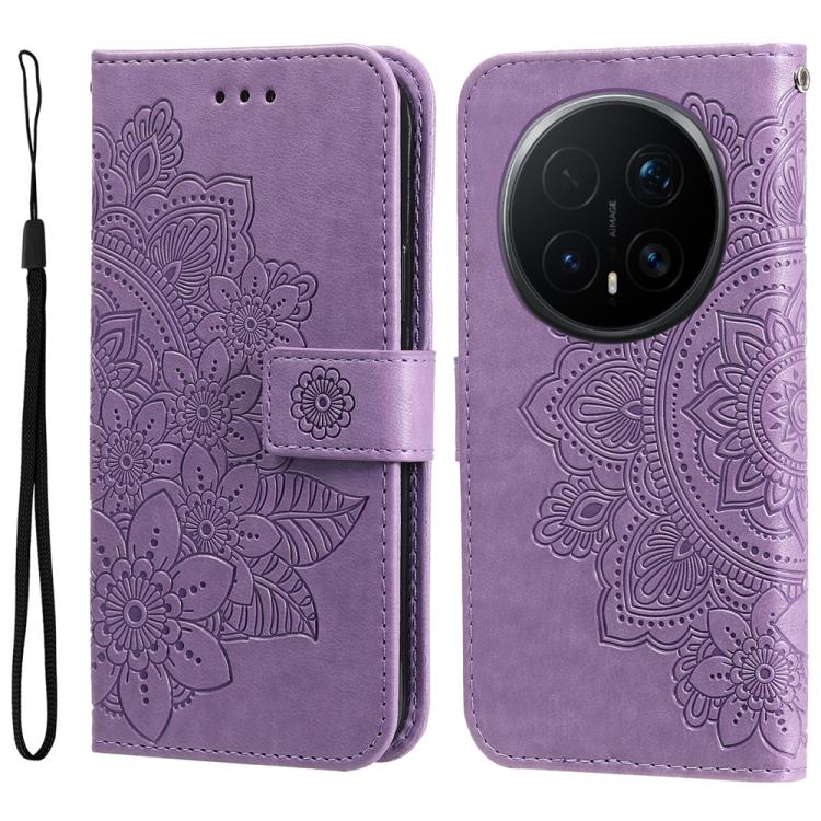 Seven-petal Flowers Embossing Leather Phone Case