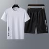 Summer Men's Casual Sports Suit Round Neck Thin Section of Short-sleeved T-shirt Short Trousers Ice Silk Quick Dry Two-piece Set