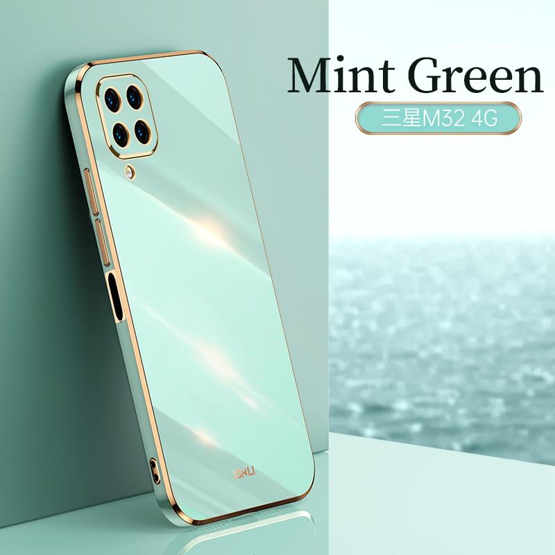 For Samsung Galaxy M32 4G Case Luxury Square Plating SM-M325FV, SM-M325FV/DS Phone Case ShockProof Silicone Back Cover Fundas