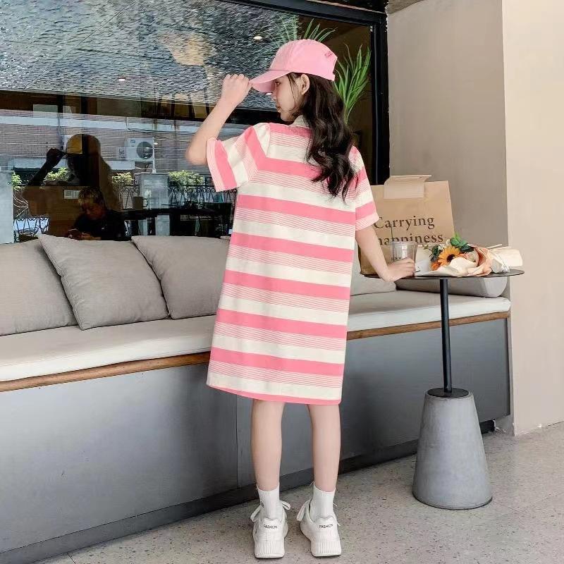 Модное детское платье для девочек, летнее, на день рождения, повседневное, в полоску, детское платье Vestido для девочек-подростков 6, 8, 10, 12, 14 лет