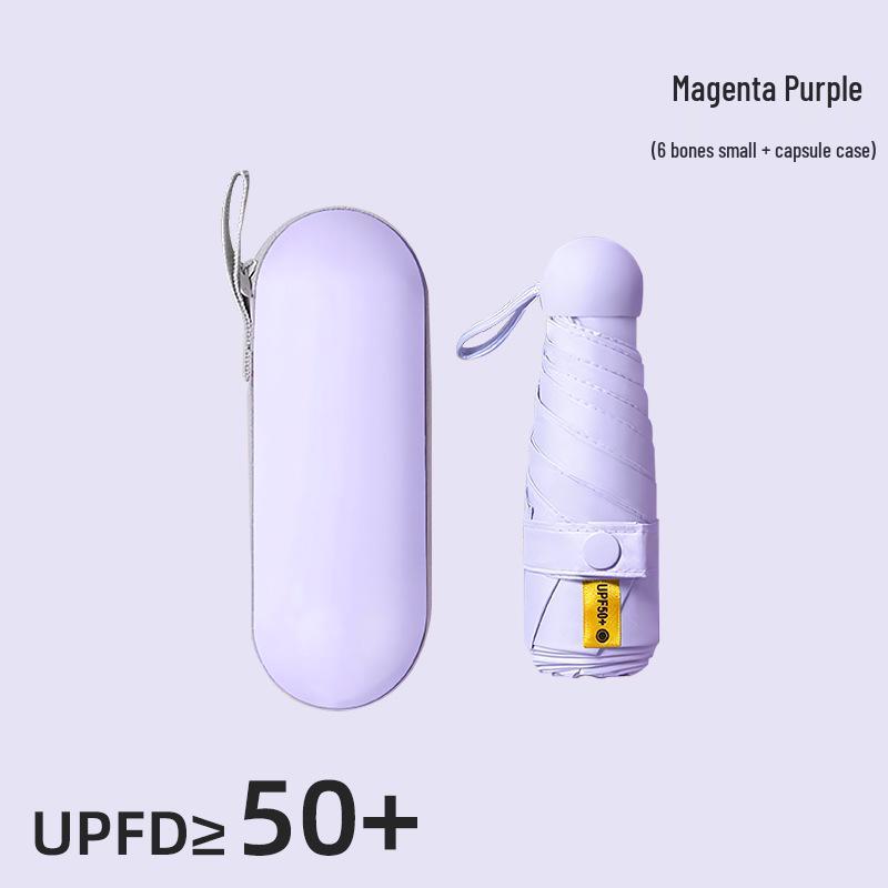 Компактный складной зонт с защитой от УФ-лучей и черной подкладкой