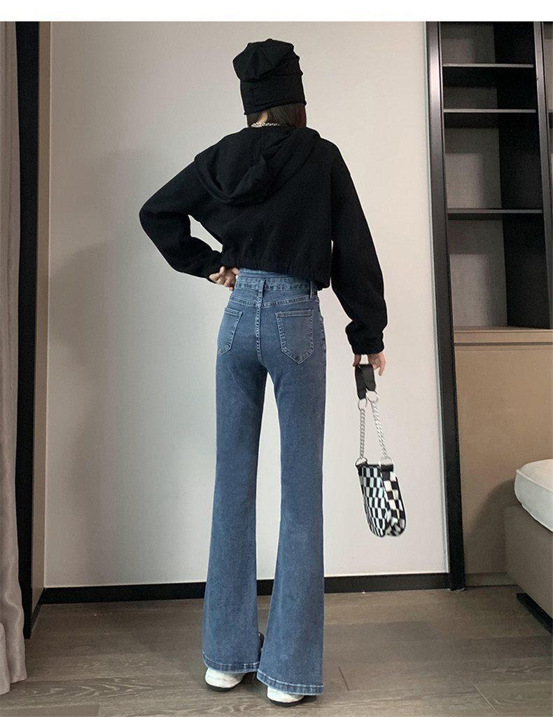 Женские черные расклешенные джинсы с высокой посадкой - Коллекция Весна/Осень 2025, Узкие, в пол, с возможностью выбора маленького размера.