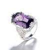 925 Silver Sterling Rectangle Ring 1 .1ct Purple Natural Amethyst Gemstone Jewelry Bizuteria Fine Gemstone Diamond Jewelry Women