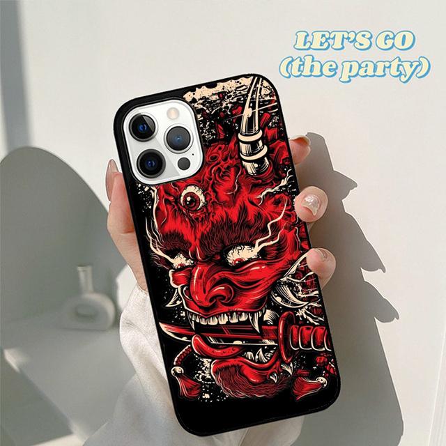 Японская маска демона Они Хання крутой чехол для телефона для iPhone 17 Air 16 16e 15 12 11 13 14 Pro Max Apple Plus Coque